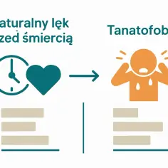 Naturalny lęk przed śmiercią ewoluuje w tanatofobię, wywołując panikę i poty.